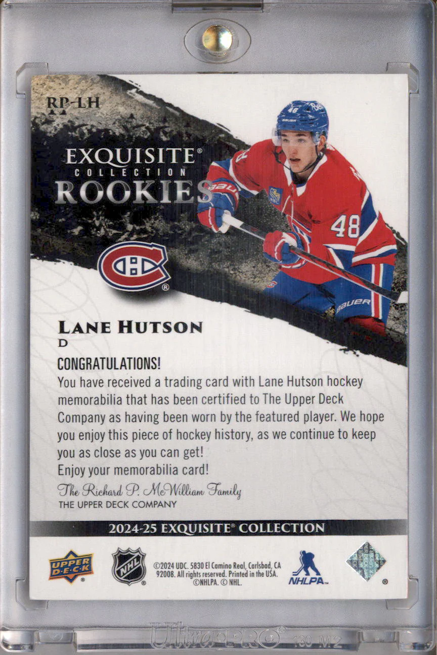 2024-25 Exquisite Collection Rookie Patch Gold #RPLH Lane Hutson RC /25 - Image 2