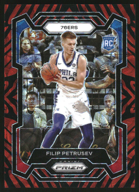 2023-24 Panini Prizm Prizms Choice Tiger Stripe #282 Filip Petrusev RC Rookie