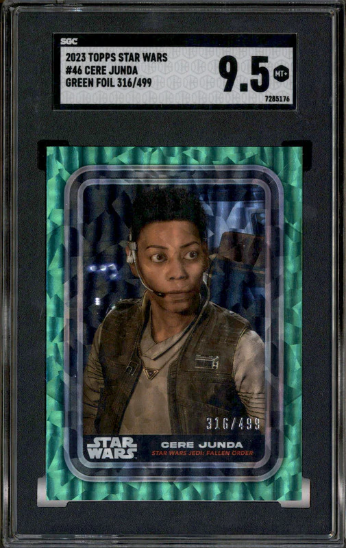 2023 Topps Star Wars Green Foil #46 Cere Junda /499 SGC 9.5