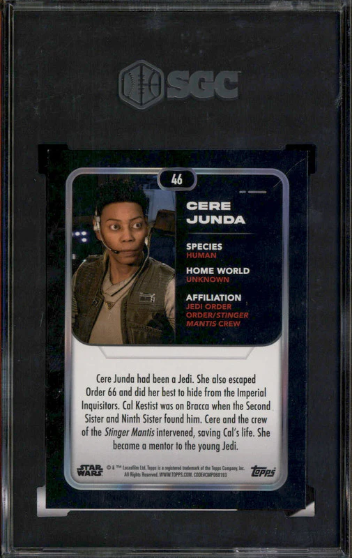 2023 Topps Star Wars Green Foil #46 Cere Junda /499 SGC 9.5 - Image 2