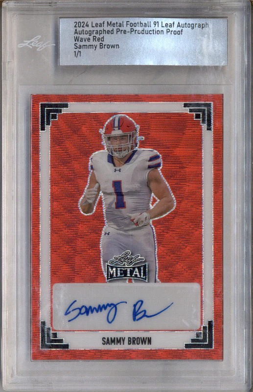 2024 Leaf Metal 91 Leaf Autograph Red Wave Sammy Brown Auto 1/1