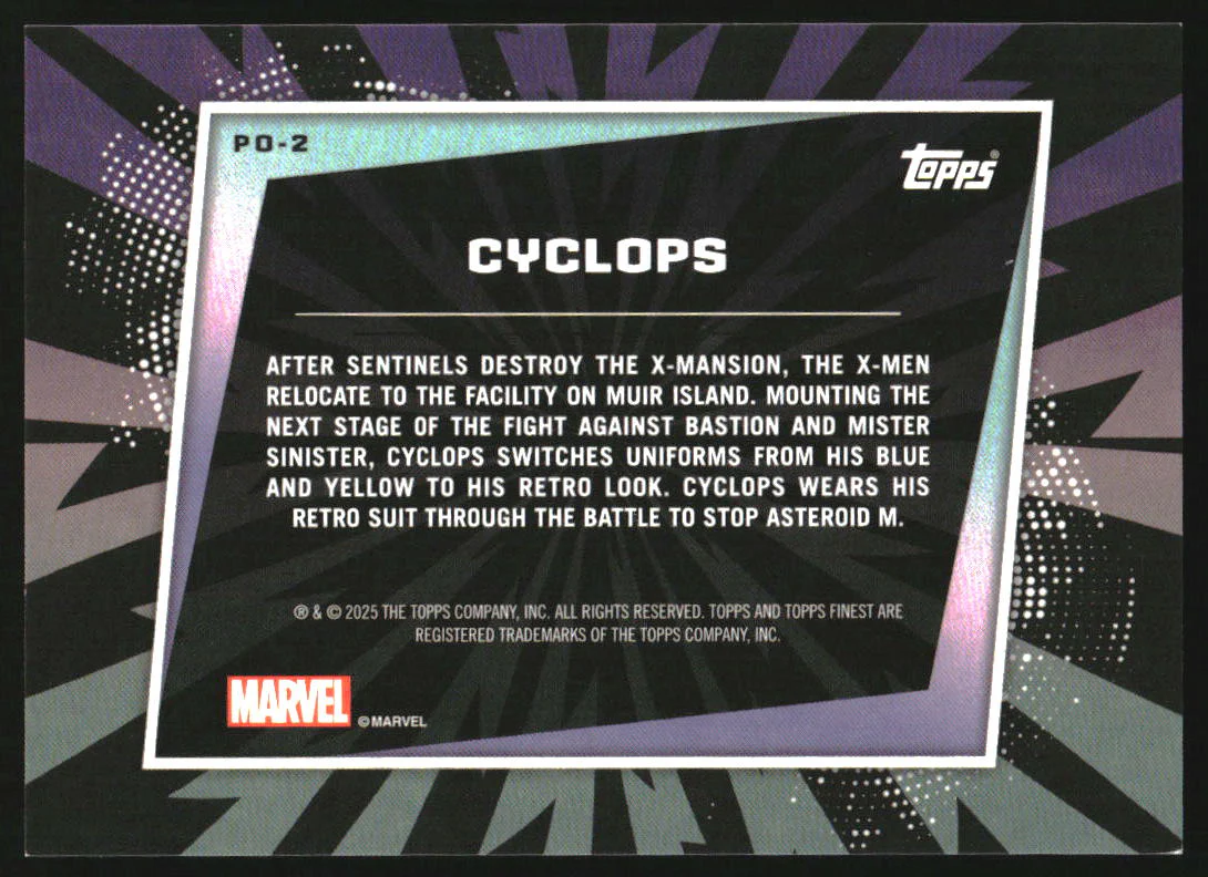 2025 Finest X-Men '97 Previously on X-Men Laser Refractors #PO2 Cyclops /199 - Image 2
