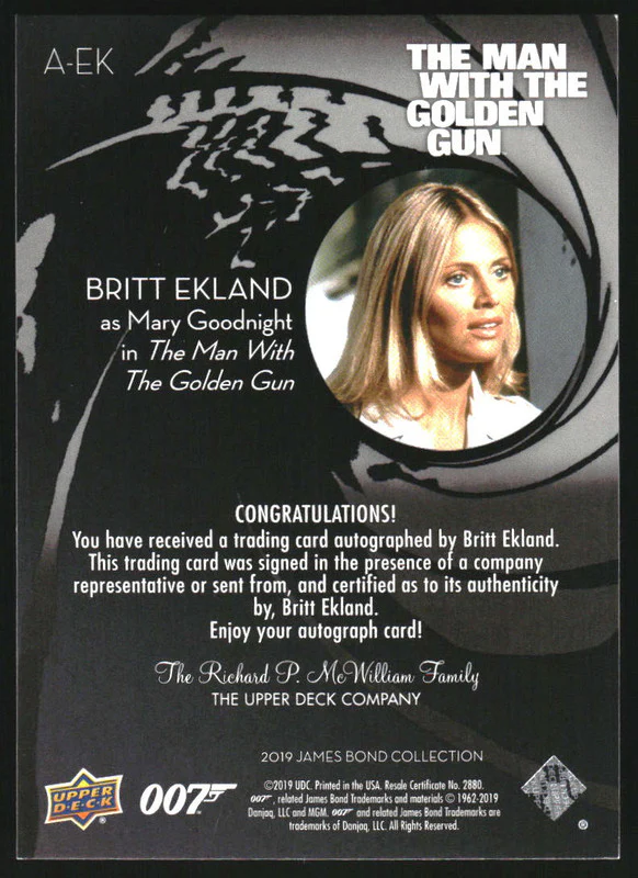 2019 James Bond Collection Autograph Man With The Golden Gun Mary Goodnight Auto - Image 2