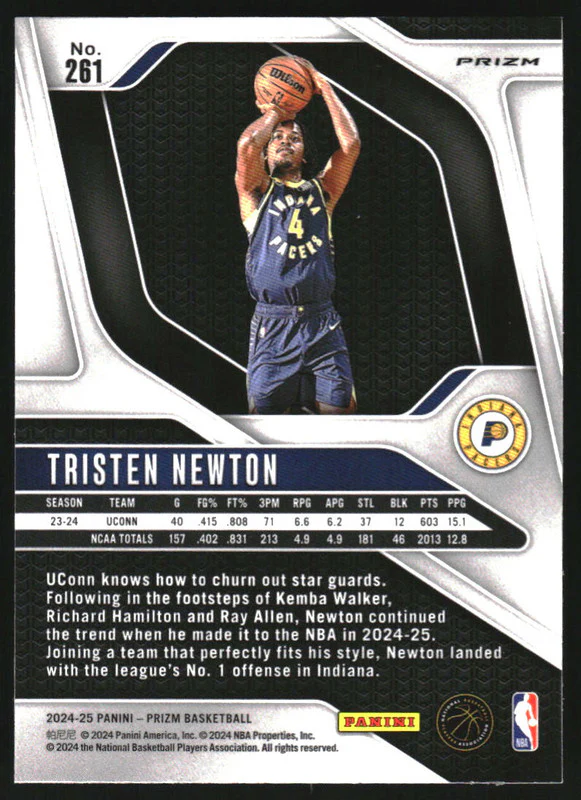 2024-25 Panini Prizm Prizms Snakeskin #261 Tristen Newton RC Rookie - Image 2