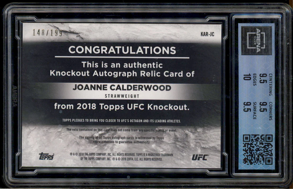 2018 Topps UFC Knockout Autograph Relic Joanne Calderwood Auto /199 Arena 10 - Image 2