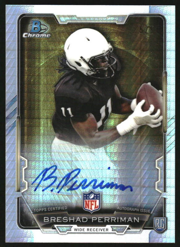2015 Bowman Chrome Rookie Autographs Refractors Prism Breshad Perriman RC /5