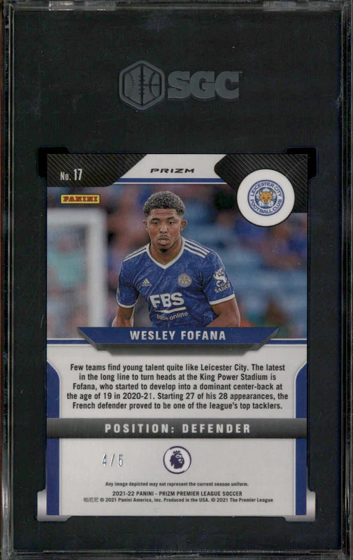 2021 Panini Prizm Premier League Green Wesley Fofana /5 SGC 9.5 - Image 2