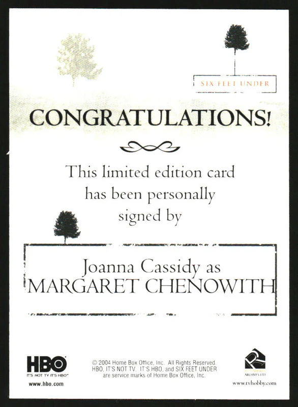 2004 Six Feet Under Autograph Joanna Cassidy as Margaret Chenowith Auto - Image 2