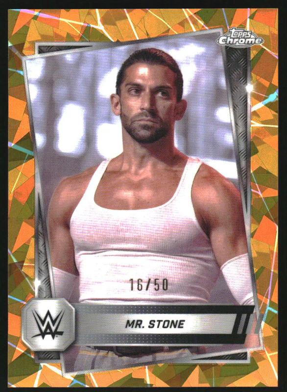 2025 Topps Chrome Sapphire Edition WWE Gold #173 Mr. Stone /50