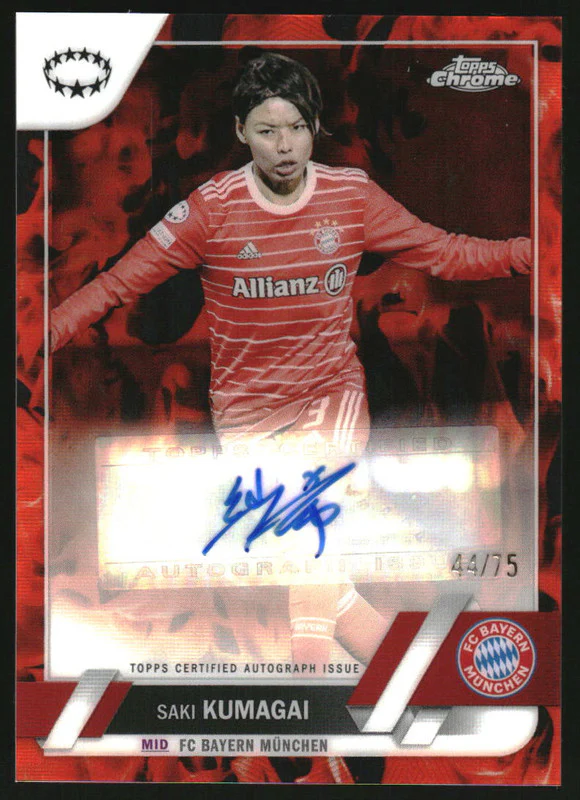 2022-23 Topps Chrome UEFA Women's Auto Inferno Refractors #AKU Saki Kumagai /75
