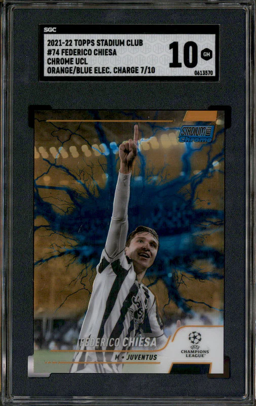 2021 Stadium Club Chrome Orange Blue Electric Charge Federico Chiesa /10 SGC 10