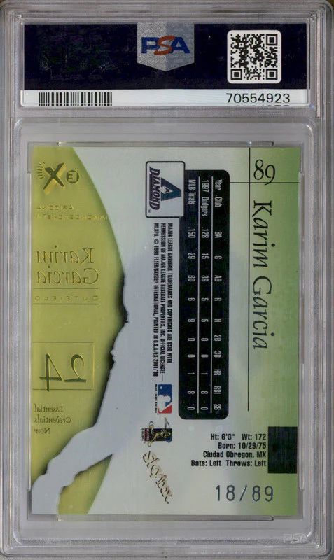 1998 Skybox E-X 2001 Essential Credentials Now #89 Karim Garcia /89 PSA 8 - Image 2
