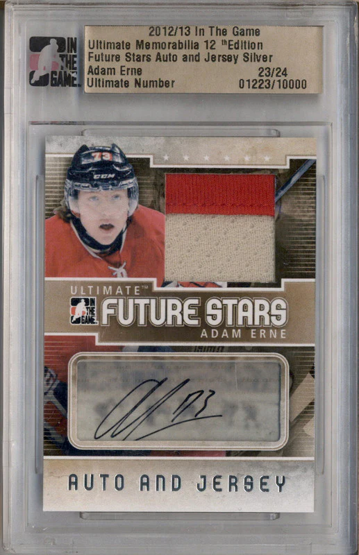 2012 In the Game Future Stars Auto Jersey Silver Adam Erne Auto /24