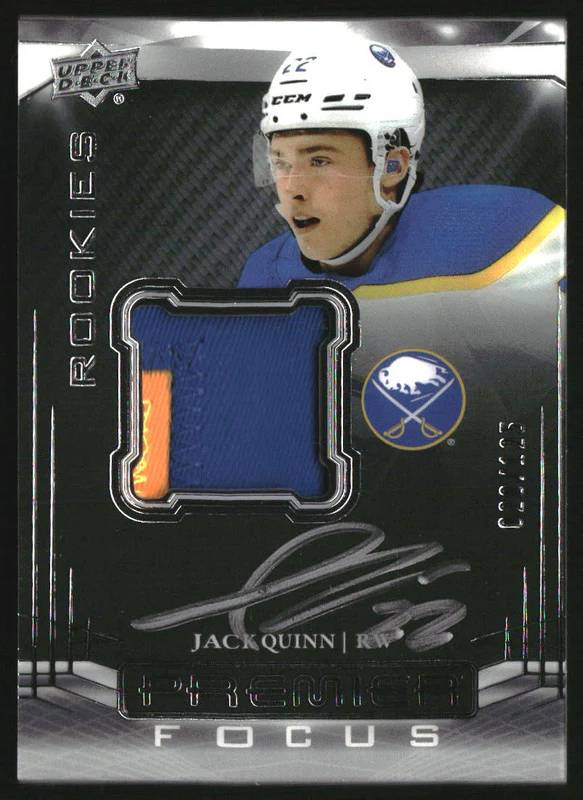 2022-23 Upper Deck Premier Focus Rookie Patch Auto Jack Quinn RC /125