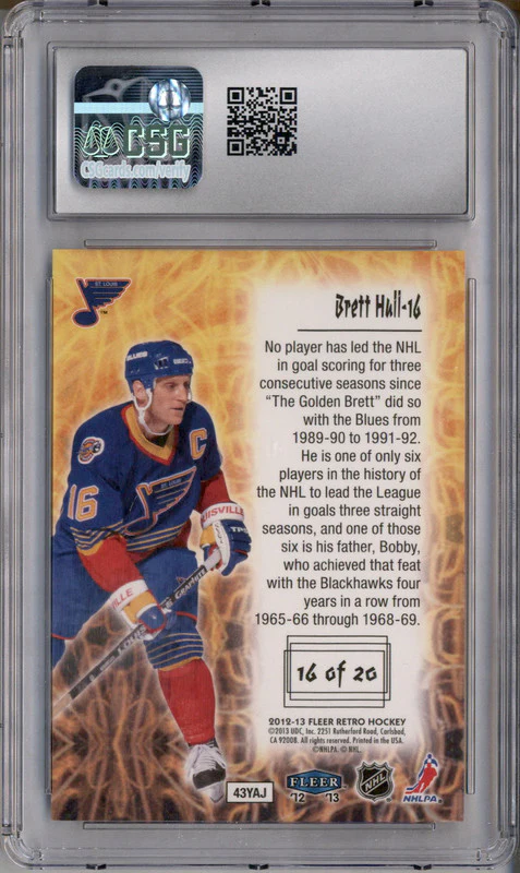 2012-13 Fleer Retro Electrifying #16 Brett Hull CSG 9.5 - Image 2