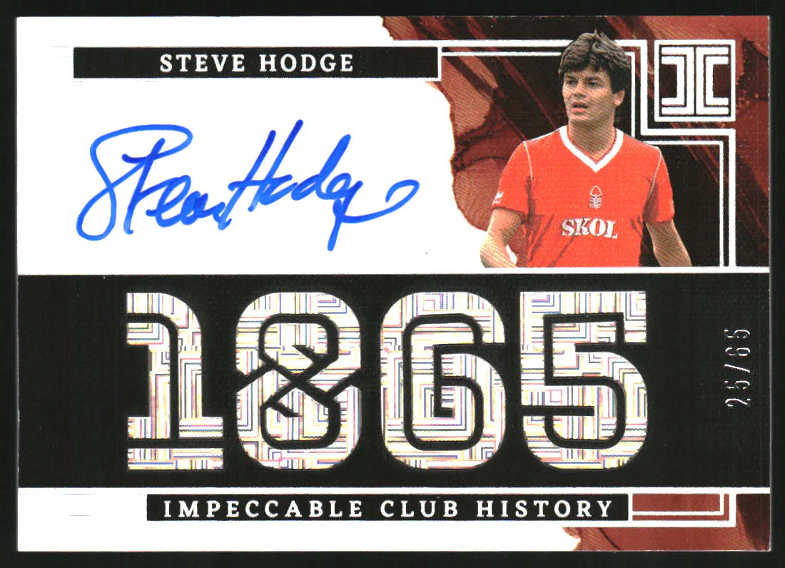 2022 Impeccable Premier League Club History Steve Hodge Autograph Auto /65