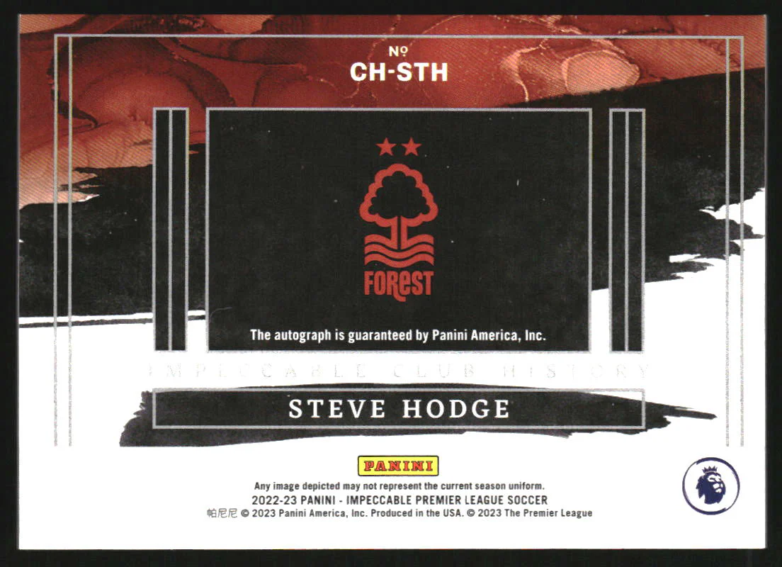 2022 Impeccable Premier League Club History Steve Hodge Autograph Auto /65 - Image 2