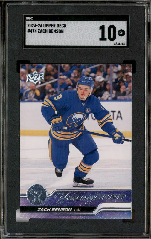2023 Upper Deck #474 Zach Benson Young Guns RC Rookie SGC 10