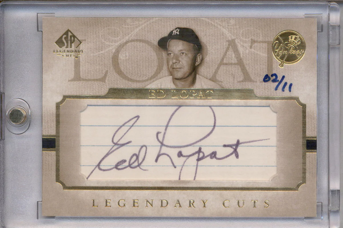 2005 SP Legendary Cuts Autograph Cuts #EL Ed Lopat Auto /11