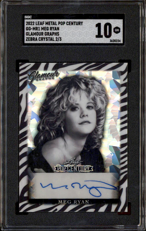 2022 Leaf Metal Pop Century Glamour Graphs Zebra Crystal Meg Ryan Auto /3 SGC 10
