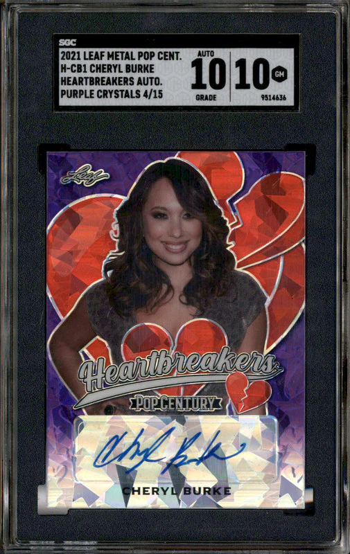 2021 Leaf Metal Pop Heartbreakers Auto Purple Crystals Cheryl Burke /15 SGC 10