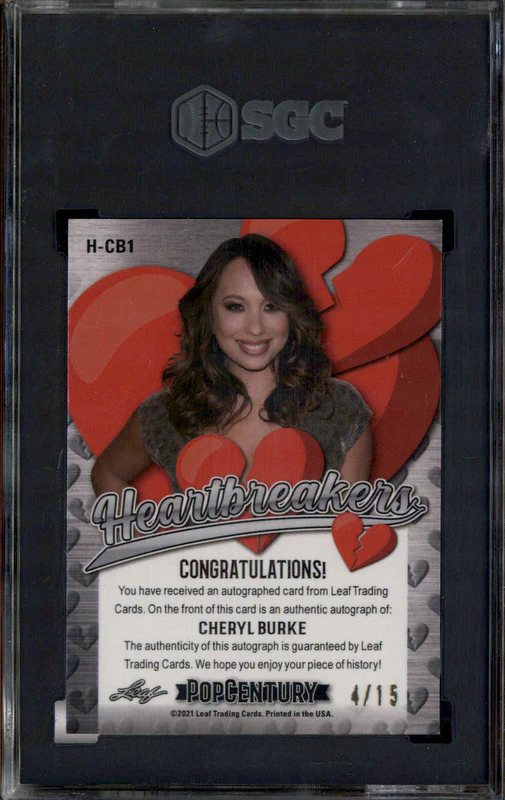 2021 Leaf Metal Pop Heartbreakers Auto Purple Crystals Cheryl Burke /15 SGC 10 - Image 2