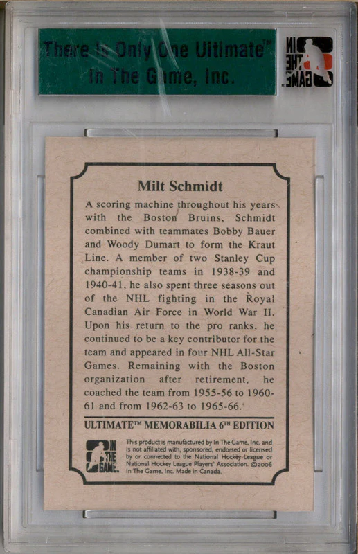 2005-06 In The Game Ultimate Memorabilia Milt Schmidt /30 - Image 2