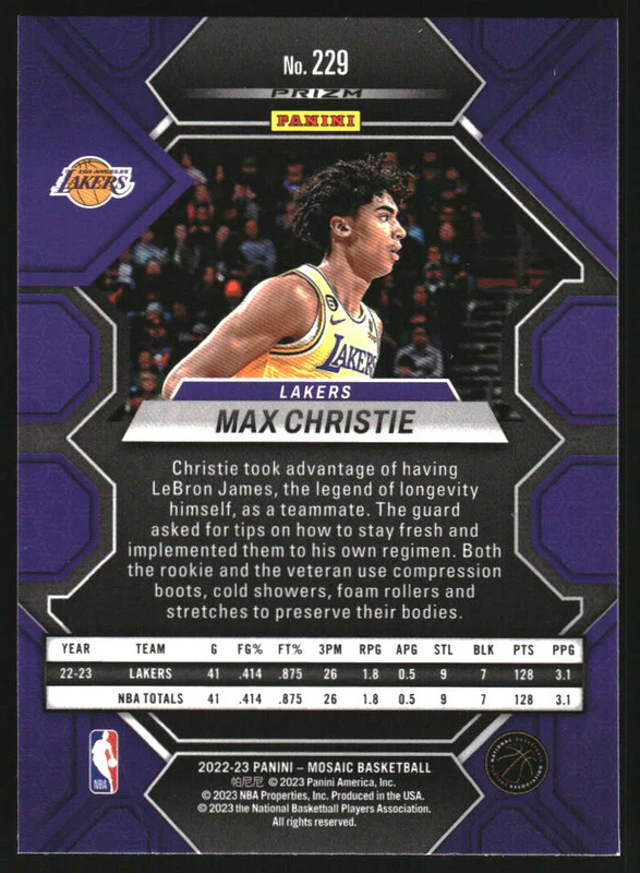 2022-23 Panini Mosaic White Sparkle #229 Max Christie RC - Image 2