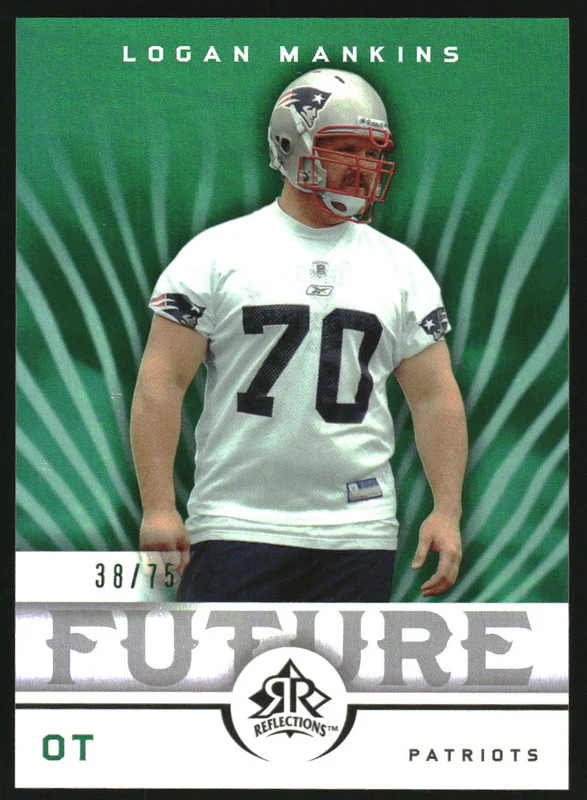 2005 Upper Deck Reflections Green #217 Logan Mankins RC /75