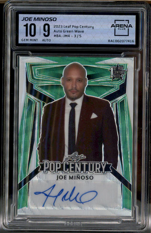 2023 Leaf Pop Century Auto Green Wave Joe Minoso /5 Arena Club 10