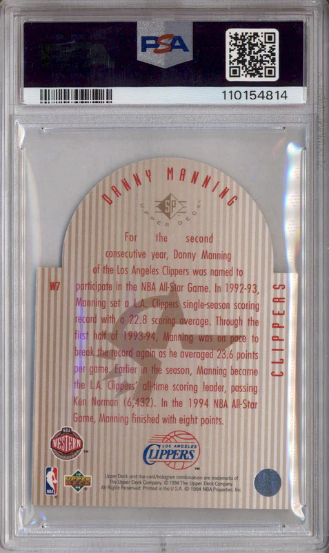 1993 Upper Deck SE Die Cut All-Stars West #W7 Danny Manning PSA 8 - Image 2