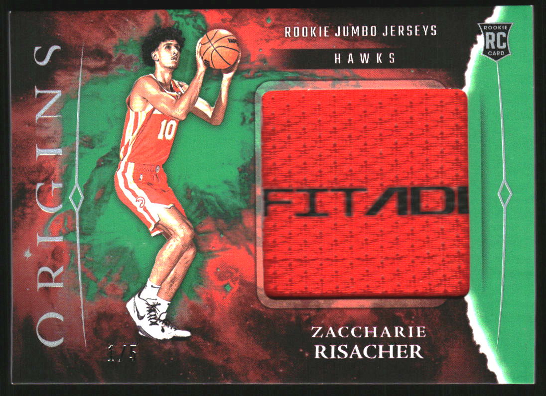 2024-25 Panini Origins Rookie Jumbo Jerseys Green Zaccharie Risacher RC /5