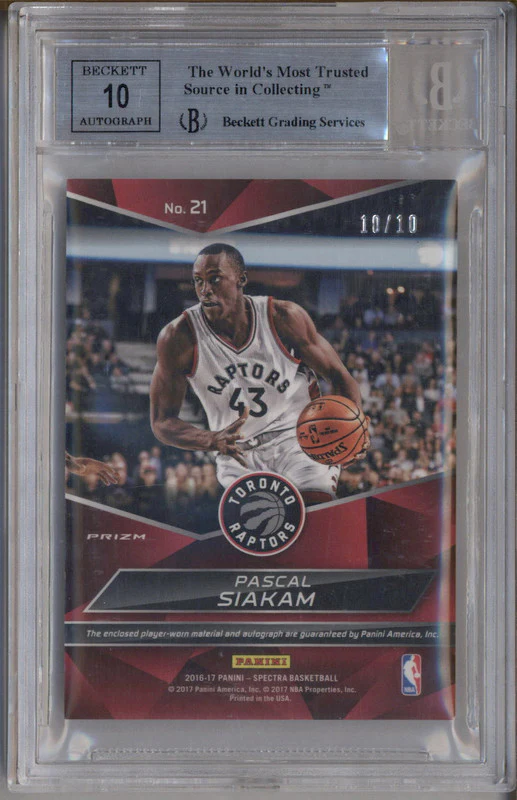 2016 Spectra Rising Stars Memorabilia Gold #21 Pascal Siakam Auto /10 BGS 9 - Image 2