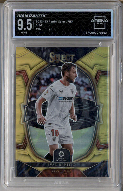 2022 Panini Select FIFA Gold #87 Ivan Rakitic /10 Arena Club 9.5