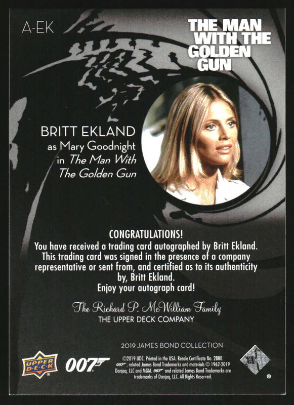 2019 James Bond Collection Autograph Britt Ekland as Mary Goodnight Auto - Image 2