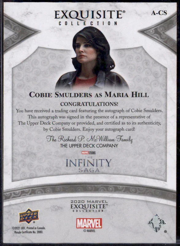 2021 Black Diamond Marvel Exquisite Auto Cobie Smulders Agent Maria Hill /65 - Image 2