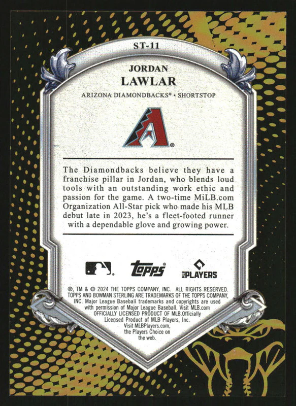 2024 Bowman Sterling Tek Gold Refractor #ST-11 Jordan Lawlar RC /50 - Image 2