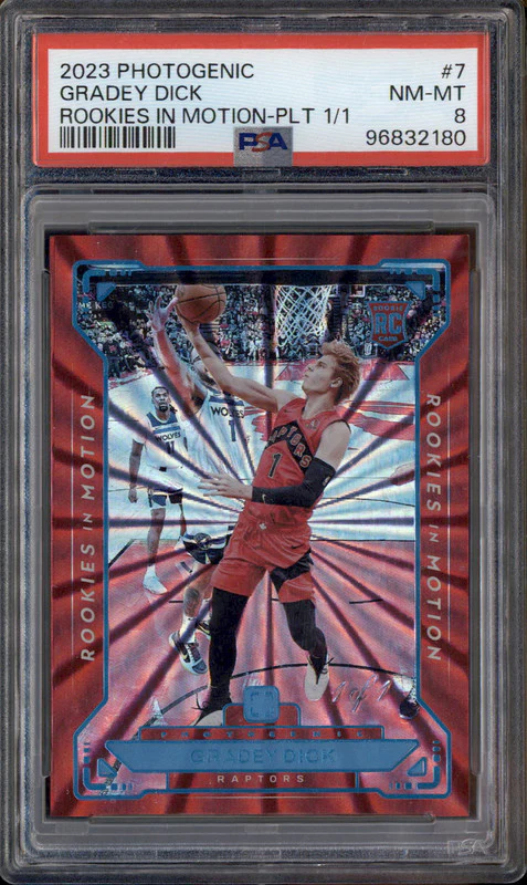 2023 Panini Photogenic Rookies In Motion Platinum #7 Gradey Dick 1/1 PSA 8
