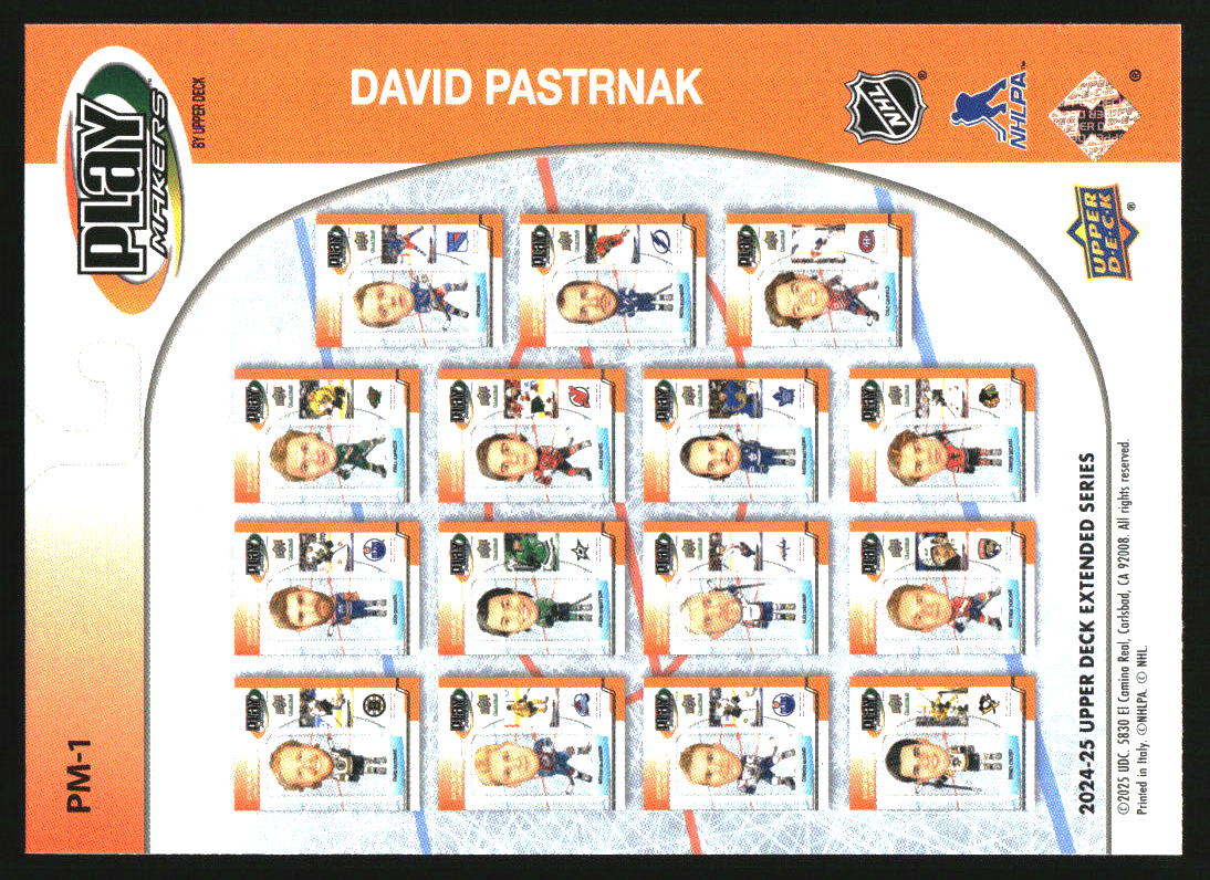 2024-25 Upper Deck Extended Series Playmakers #PM-1 David Pastrnak - Image 2
