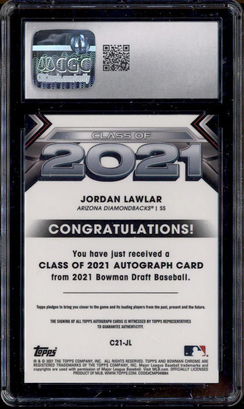 2021 Bowman Draft Class of '21 Auto Gold Refractor #JL Jordan Lawlar /50 CGC 10 - Image 2