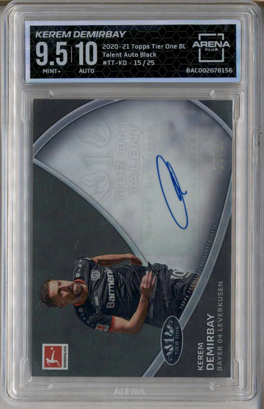 2020 Topps Tier One Talent Auto Black Kerem Demirbay /25 Arena Club 9.5
