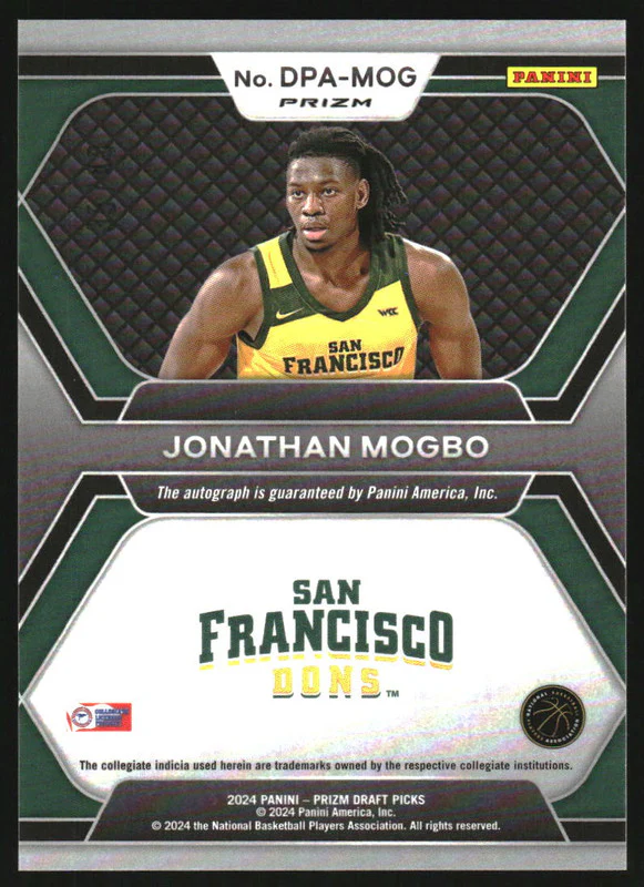 2024 Panini Prizm Draft Collegiate Orange Pulsar Jonathan Mogbo RC Auto /49 - Image 2