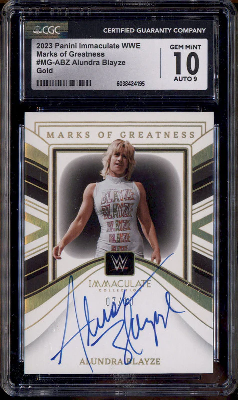2023 Immaculate WWE Marks of Greatness Gold Alundra Blayze Auto /10 CGC 10