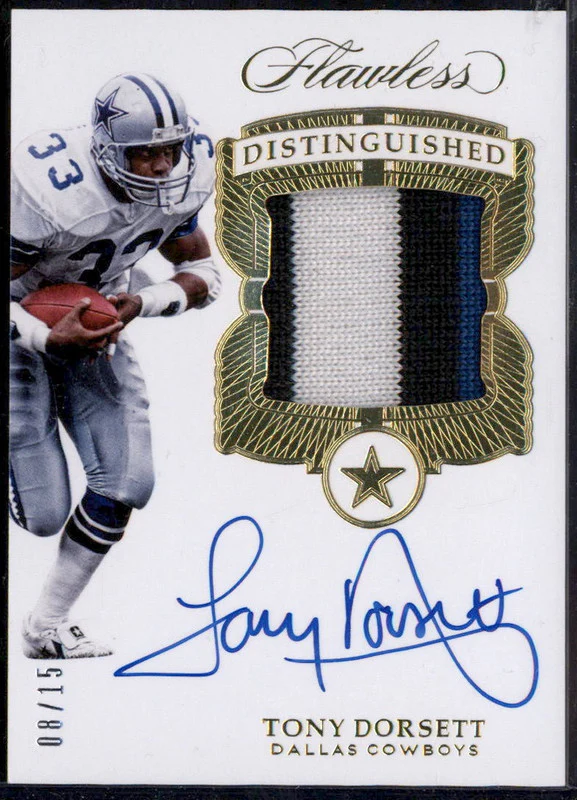 2017 Panini Flawless Distinguished Patch #DI-DO Tony Dorsett Auto /15