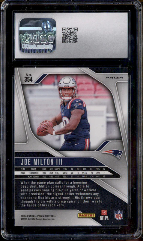 2024 Panini Prizm Silver #354 Joe Milton III RC Rookie CGC 10 - Image 2