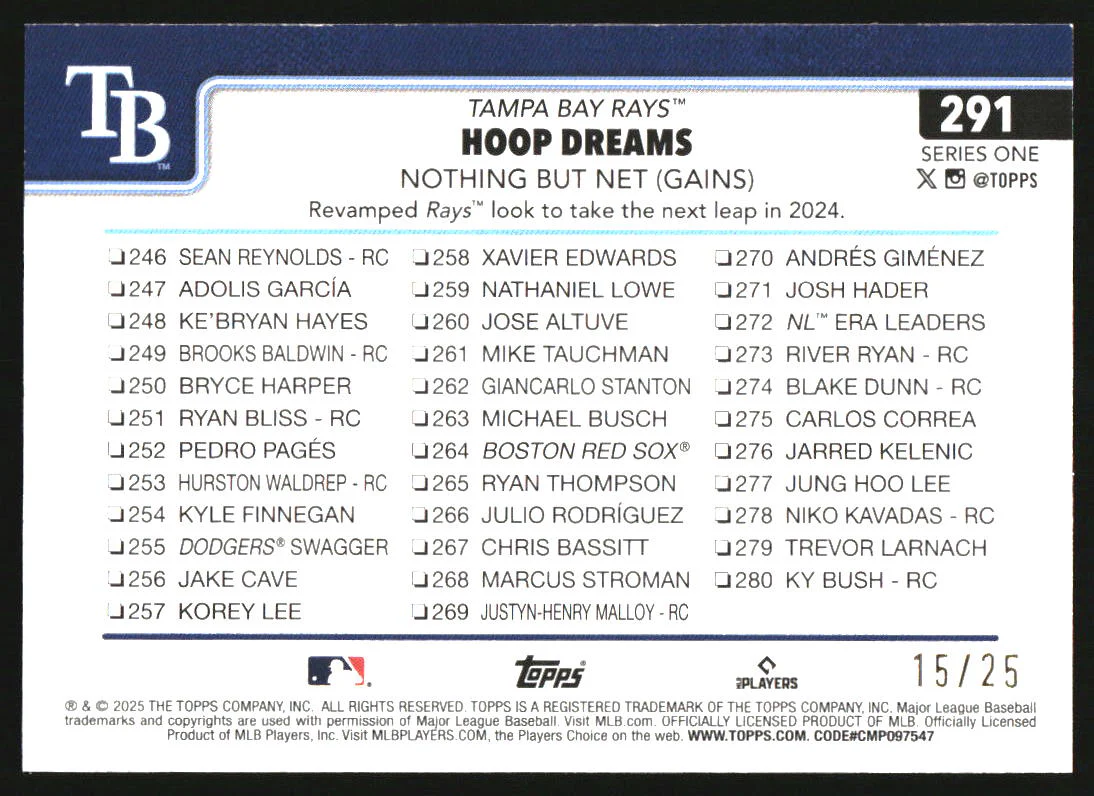 2025 Topps Wood #291 Hoop Dreams (Taylor Walls / Richard Palacios) /25 - Image 2