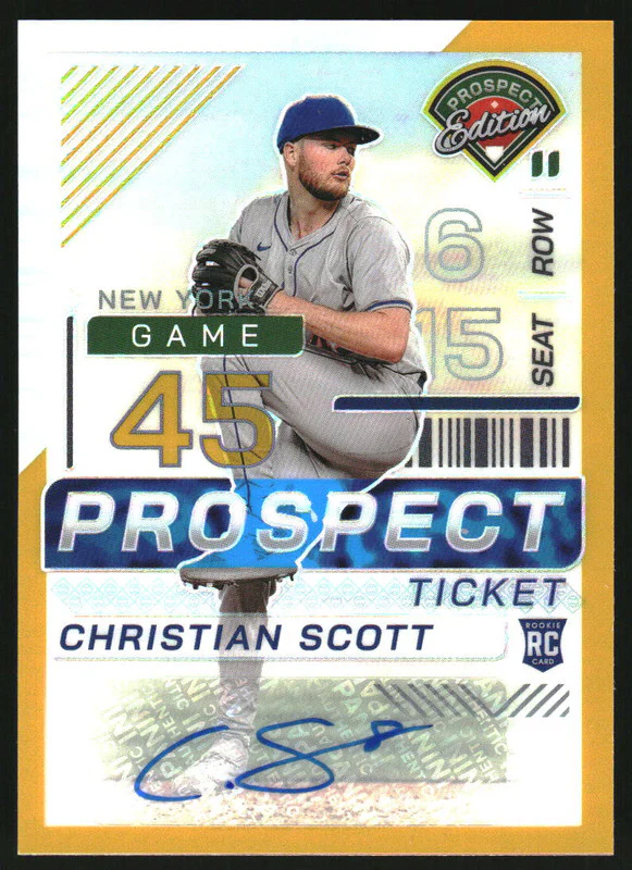 2024 Panini Edition Holo Prospect Ticket Gold #74 Christian Scott RC Auto /10