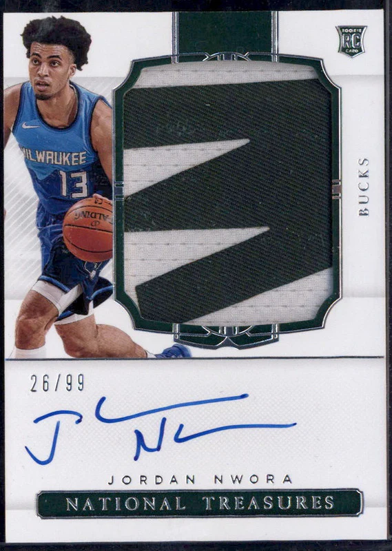 2020-21 Panini National Treasures #140a Jordan Nwora Autograph RC Auto /99