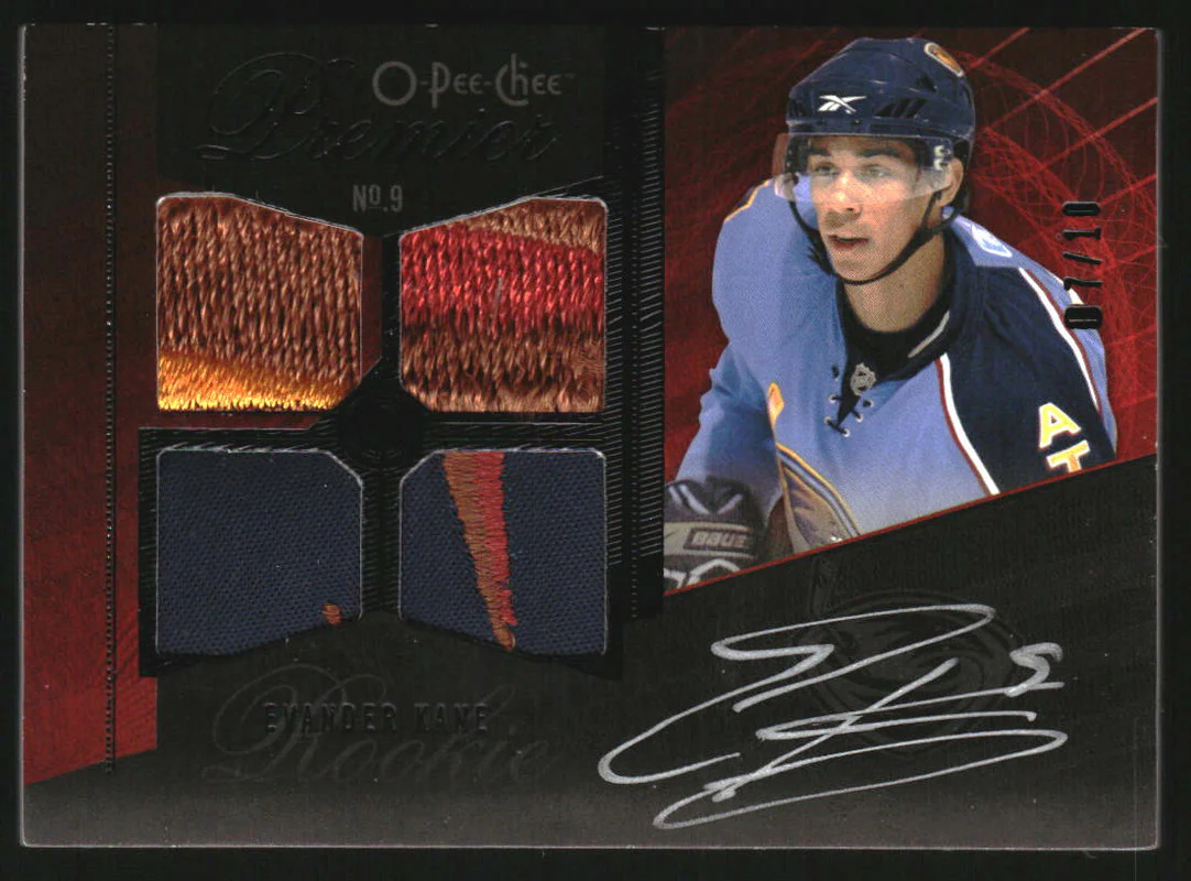 2009-10 OPC Premier Black #63 Evander Kane Auto Jersey /10
