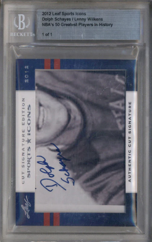 2012 Leaf Sports Icons Dolph Schayes Lenny Wilkens Dual Auto BGS Authentic